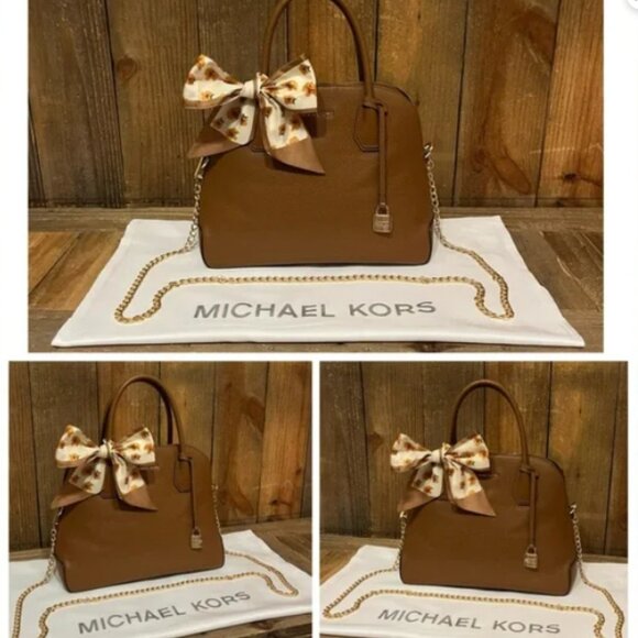 Michael Kors 6pc Set: Mercer Satchel, Wallet, Card Case, Glasses, Dust Bag Twill - Picture 2 of 16